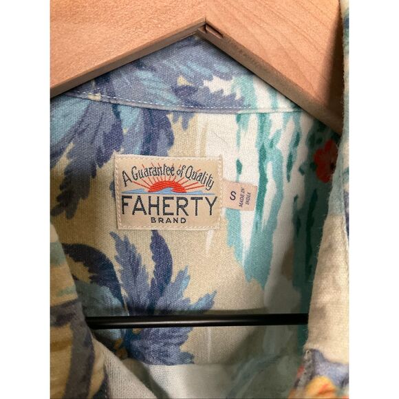 Faherty Tahitian Dreams Hawaiian Long Sleeved Button Down Shirt - Picture 3 of 5